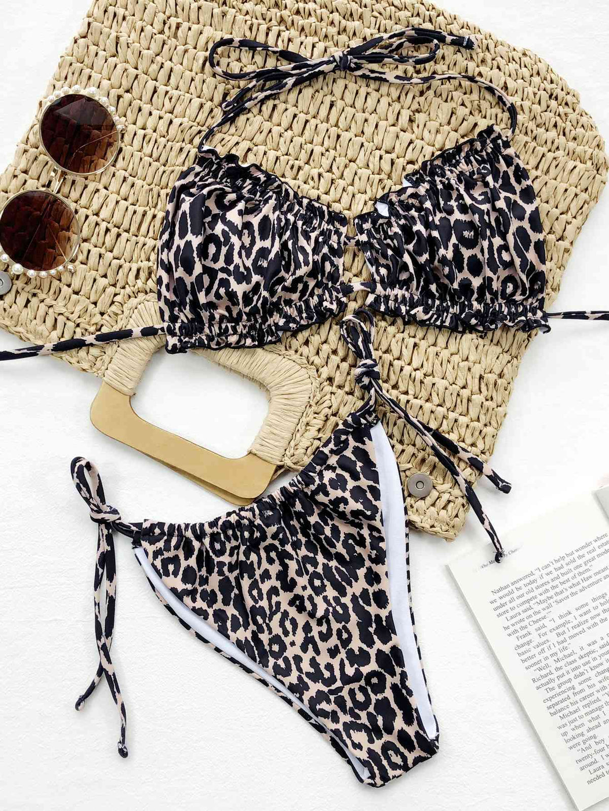 Frill Trill Halter Neck Bikini Set - Ladyez