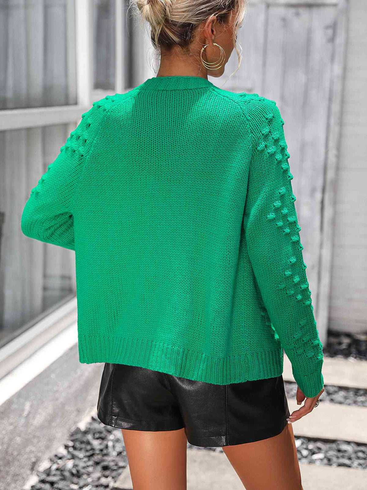 Open Front Long Sleeve Cardigan - Ladyez