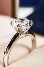 Adored 925 Sterling Silver 3 Carat Moissanite 6-Prong Ring - Ladyez