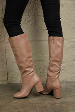 East Lion Corp Block Heel Knee High Boots - Ladyez