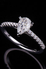 1 Carat Moissanite 925 Sterling Silver Side Stone Ring - Ladyez