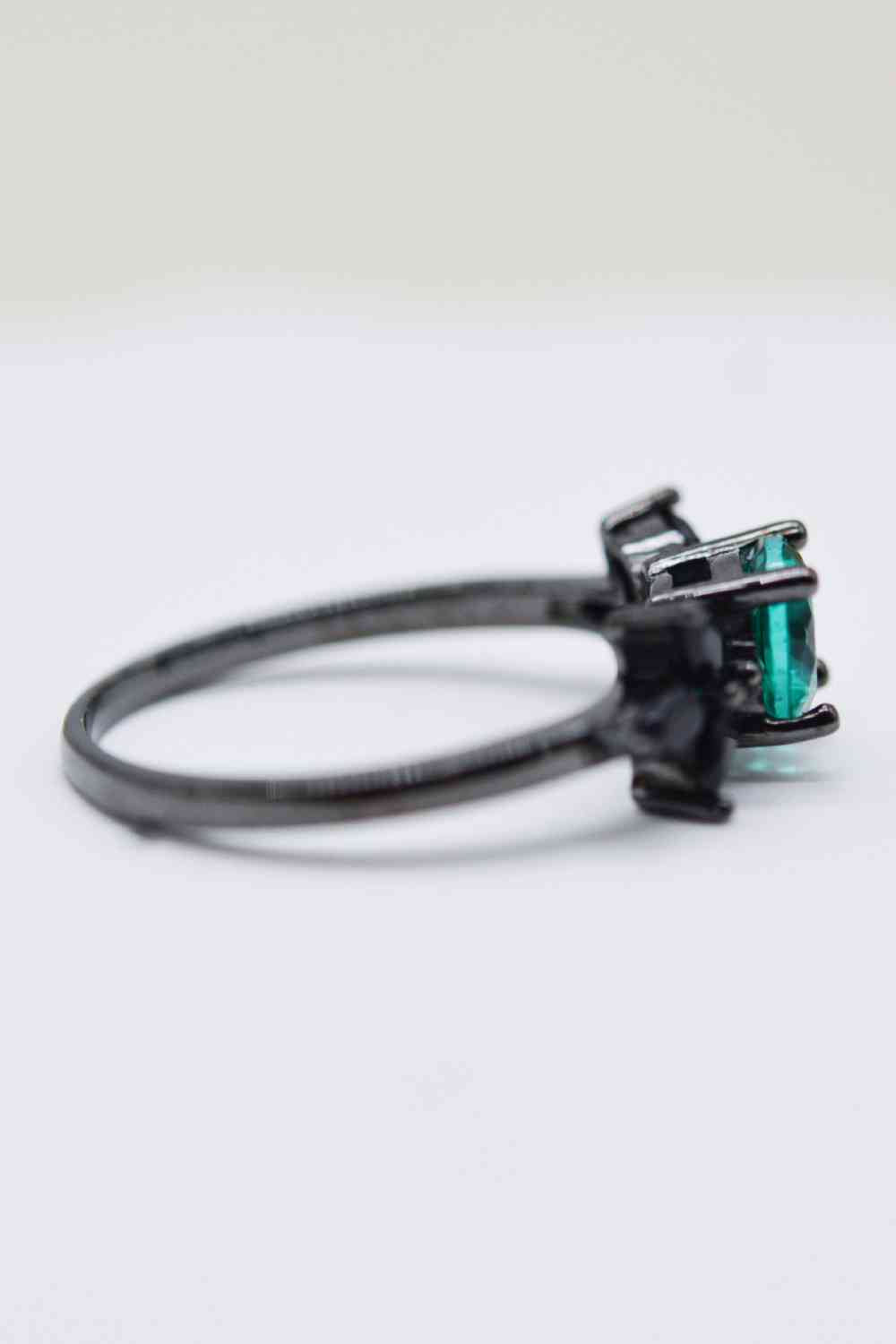 Paraiba Blue Zircon Leaf Ring - Ladyez