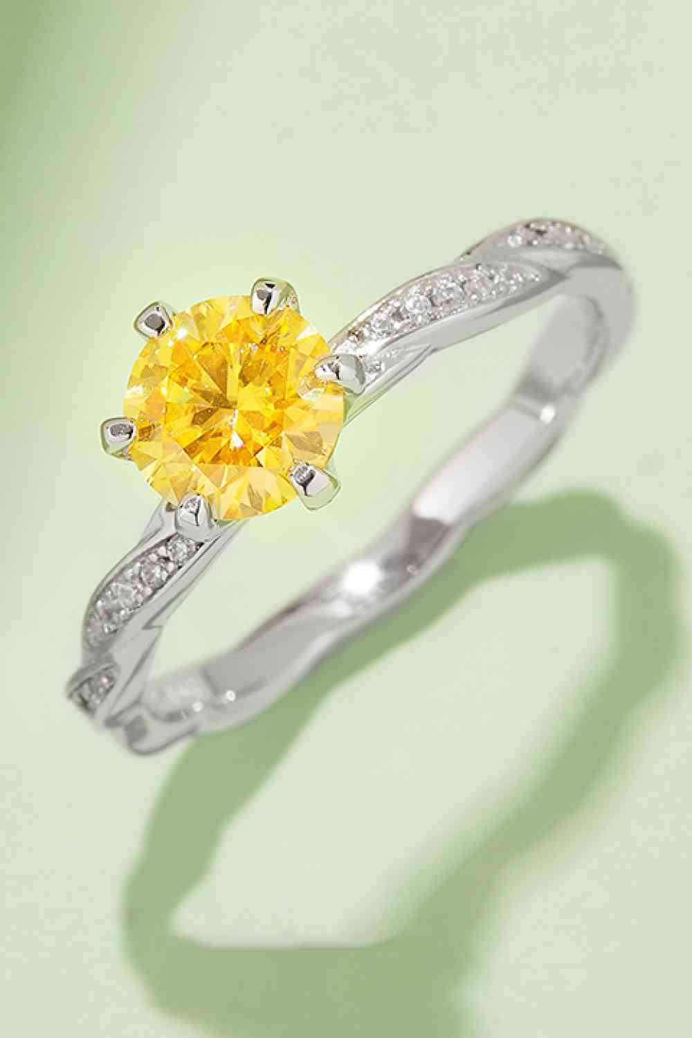1 Carat Moissanite Contrast 925 Sterling Silver Ring - Ladyez