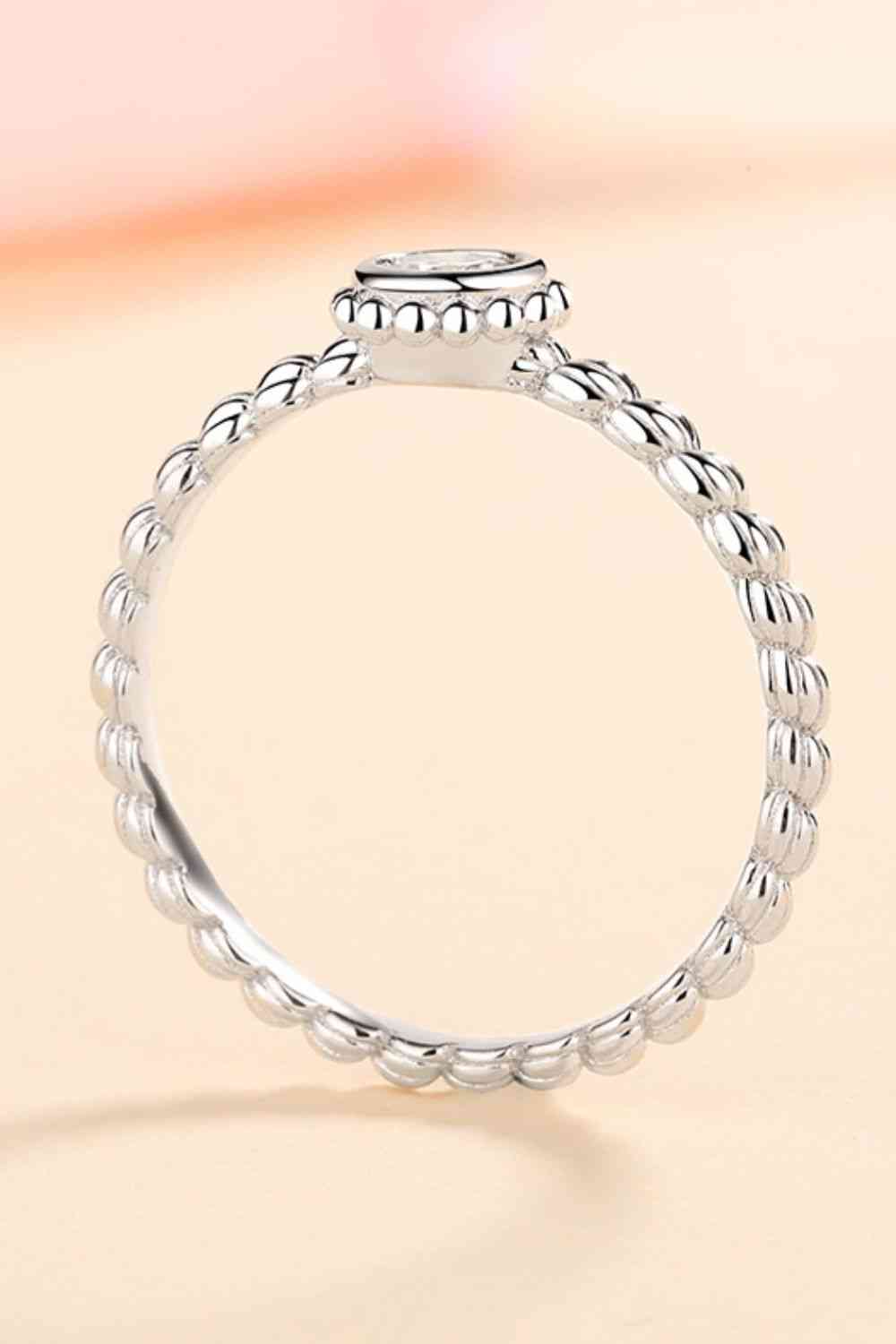Moissanite Rhodium-Plated Ring - Ladyez
