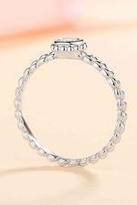 Moissanite Rhodium-Plated Ring - Ladyez