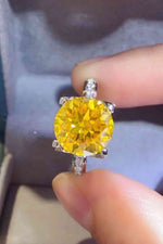 5 Carat Moissanite 925 Sterling Silver Ring in Banana Yellow - Ladyez