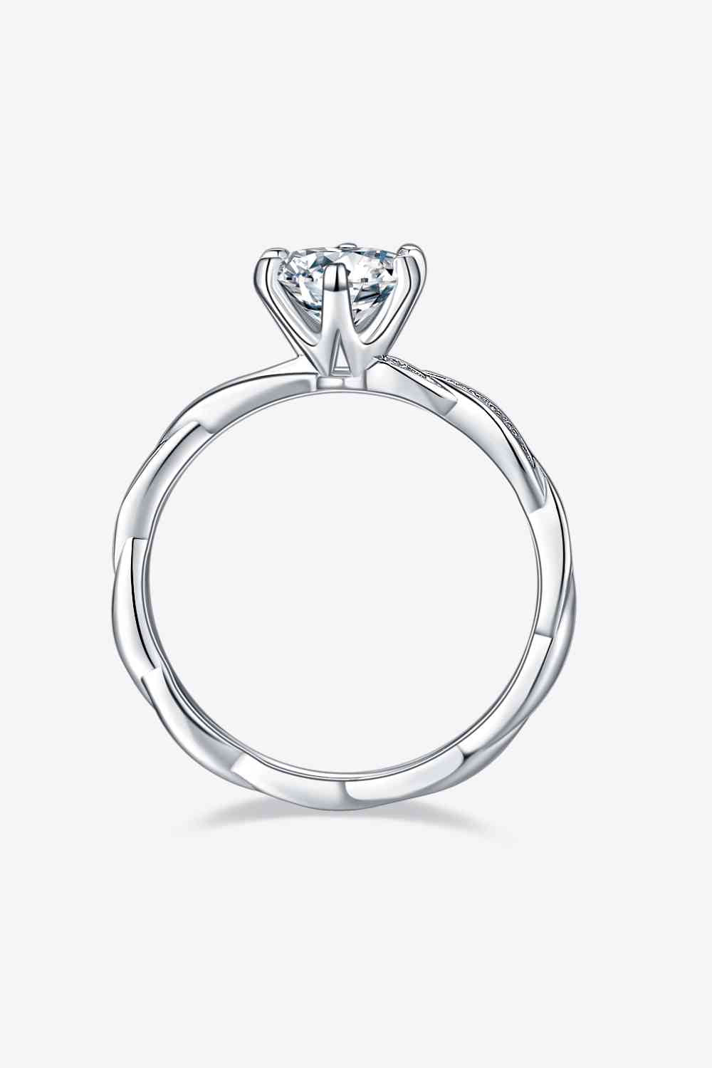 1 Carat Moissanite 925 Sterling Silver Ring - Ladyez
