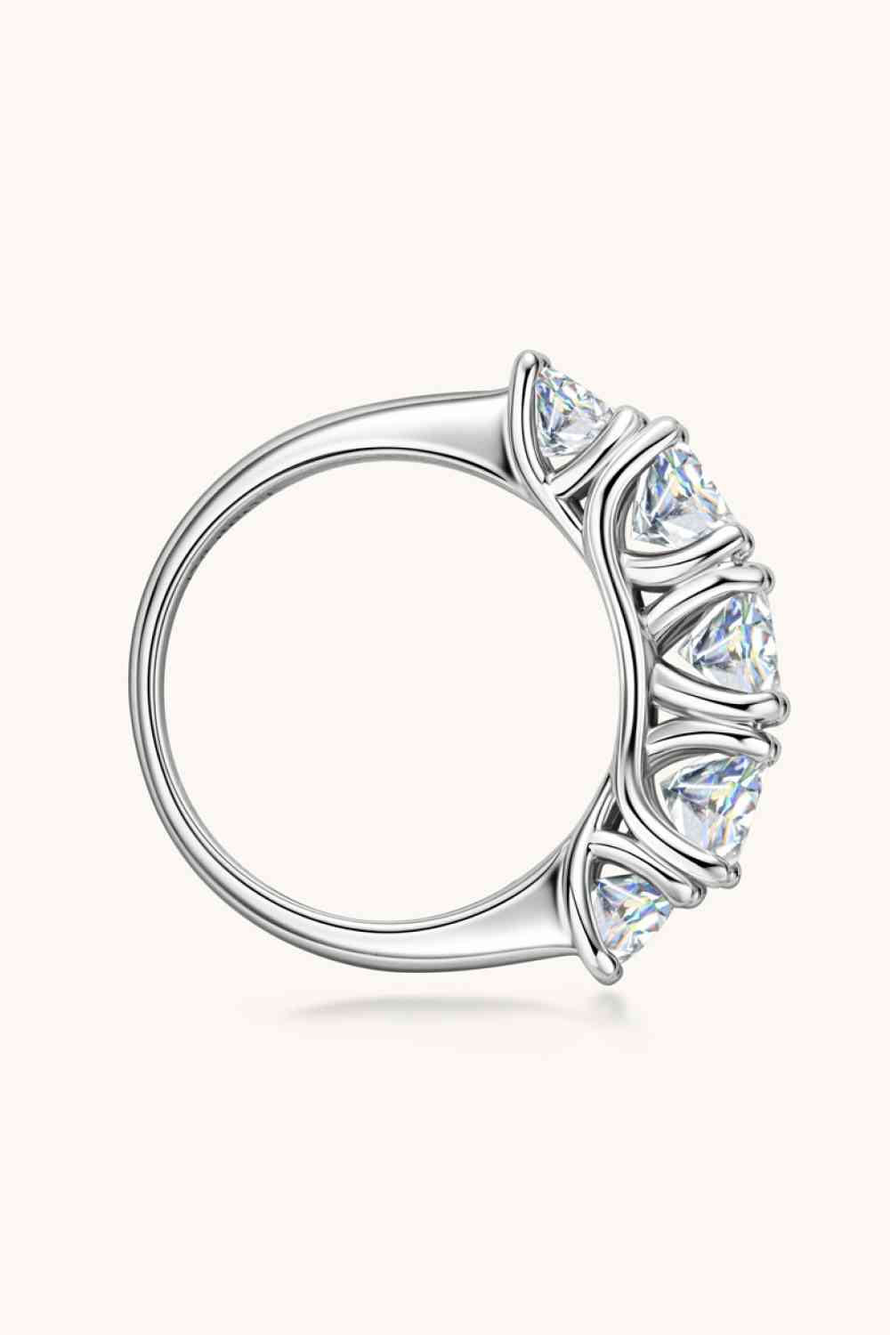 1 Carat Moissanite 925 Sterling Silver Half-Eternity Ring - Ladyez