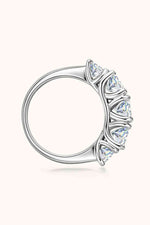 1 Carat Moissanite 925 Sterling Silver Half-Eternity Ring - Ladyez