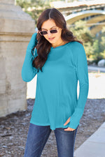 Basic Bae Full Size Round Neck Long Sleeve T-Shirt - Ladyez
