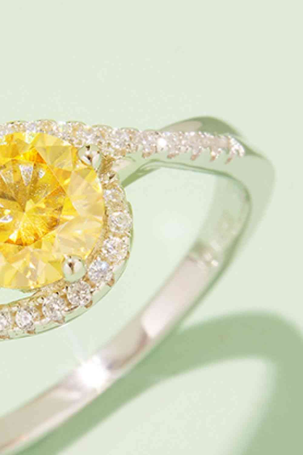 1 Carat Moissanite Contrast 925 Sterling Silver Ring - Ladyez