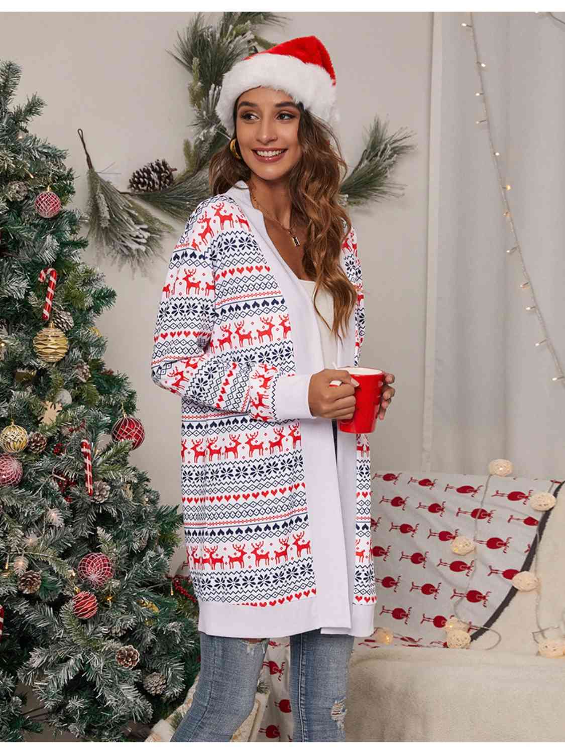 Christmas Open Front Cardigan - Ladyez