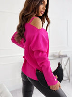 Asymmetrical Neck Buttoned Top - Ladyez