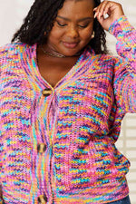 Woven Right V-Neck Long Sleeve Cardigan - Ladyez