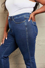 Judy Blue Kailee Full Size Tummy Control High Waisted Straight Jeans - Ladyez