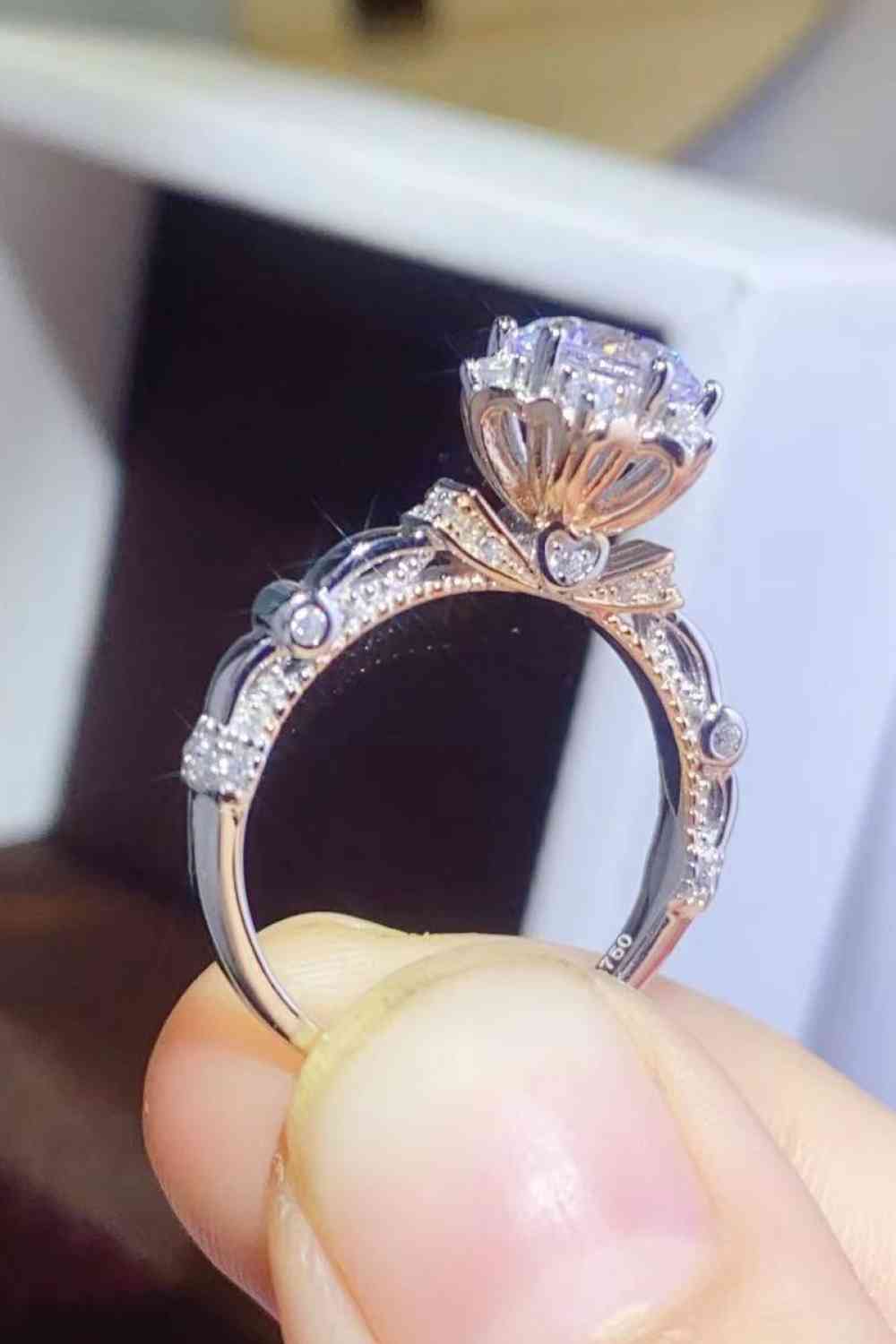 1 Carat Moissanite 925 Sterling Silver Ring - Ladyez