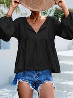 Puff Sleeve Babydoll Blouse - Ladyez