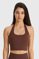 Breathable Halter Neck Sports Bra - Ladyez
