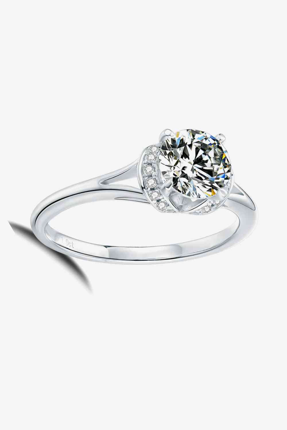 1 Carat Moissanite Split Shank Ring - Ladyez