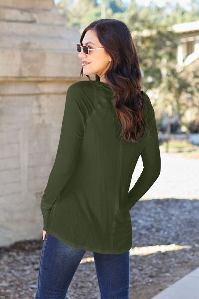 Basic Bae Full Size Round Neck Long Sleeve T-Shirt - Ladyez