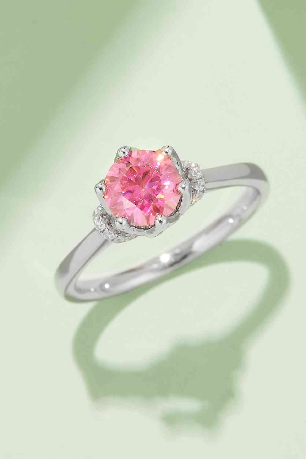 1 Carat Moissanite Contrast 925 Sterling Silver Ring - Ladyez