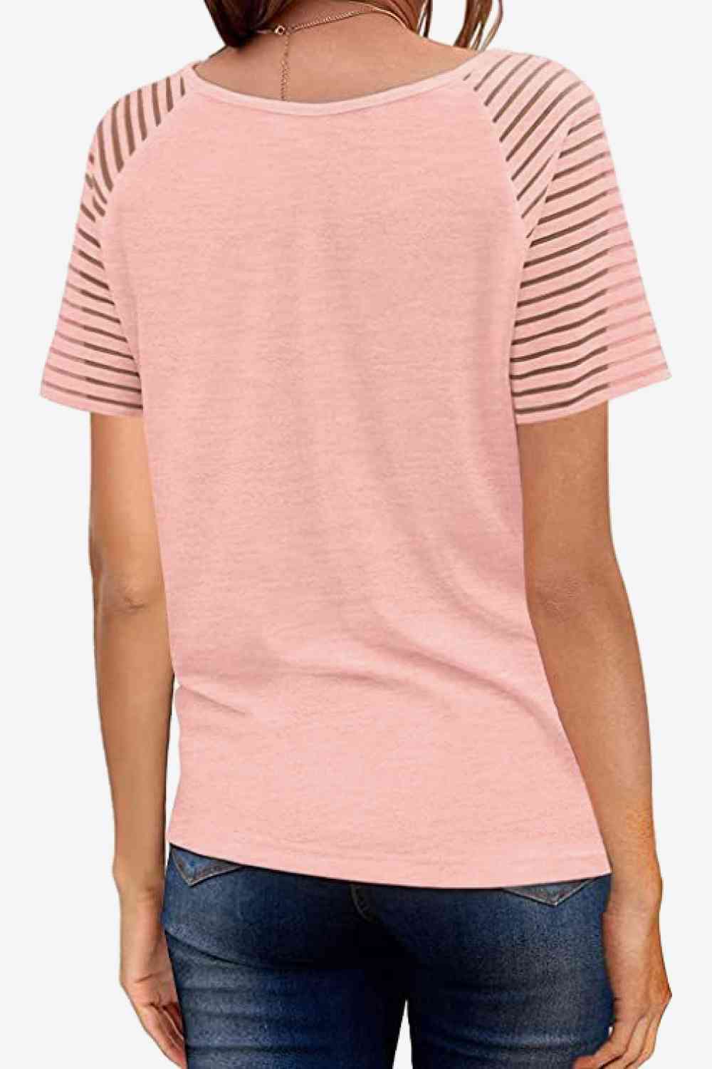 V-Neck Raglan Sleeve Tee - Ladyez