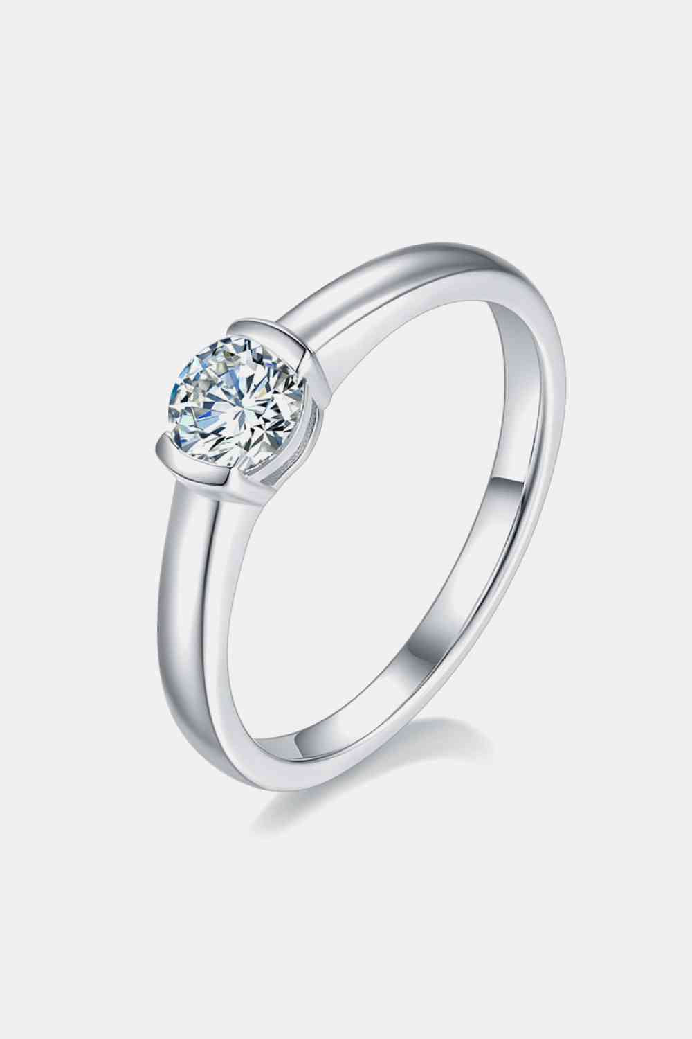 Moissanite 925 Sterling Silver Solitaire Ring - Ladyez