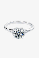 1 Carat Moissanite 925 Sterling Silver Split Shank Ring - Ladyez
