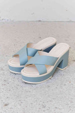 Weeboo Cherish The Moments Contrast Platform Sandals in Misty Blue - Ladyez