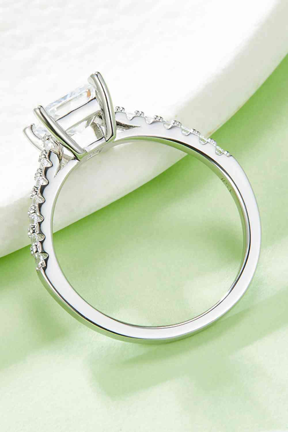 1.21 Carat Moissanite 925 Sterling Silver Side Stone Ring - Ladyez