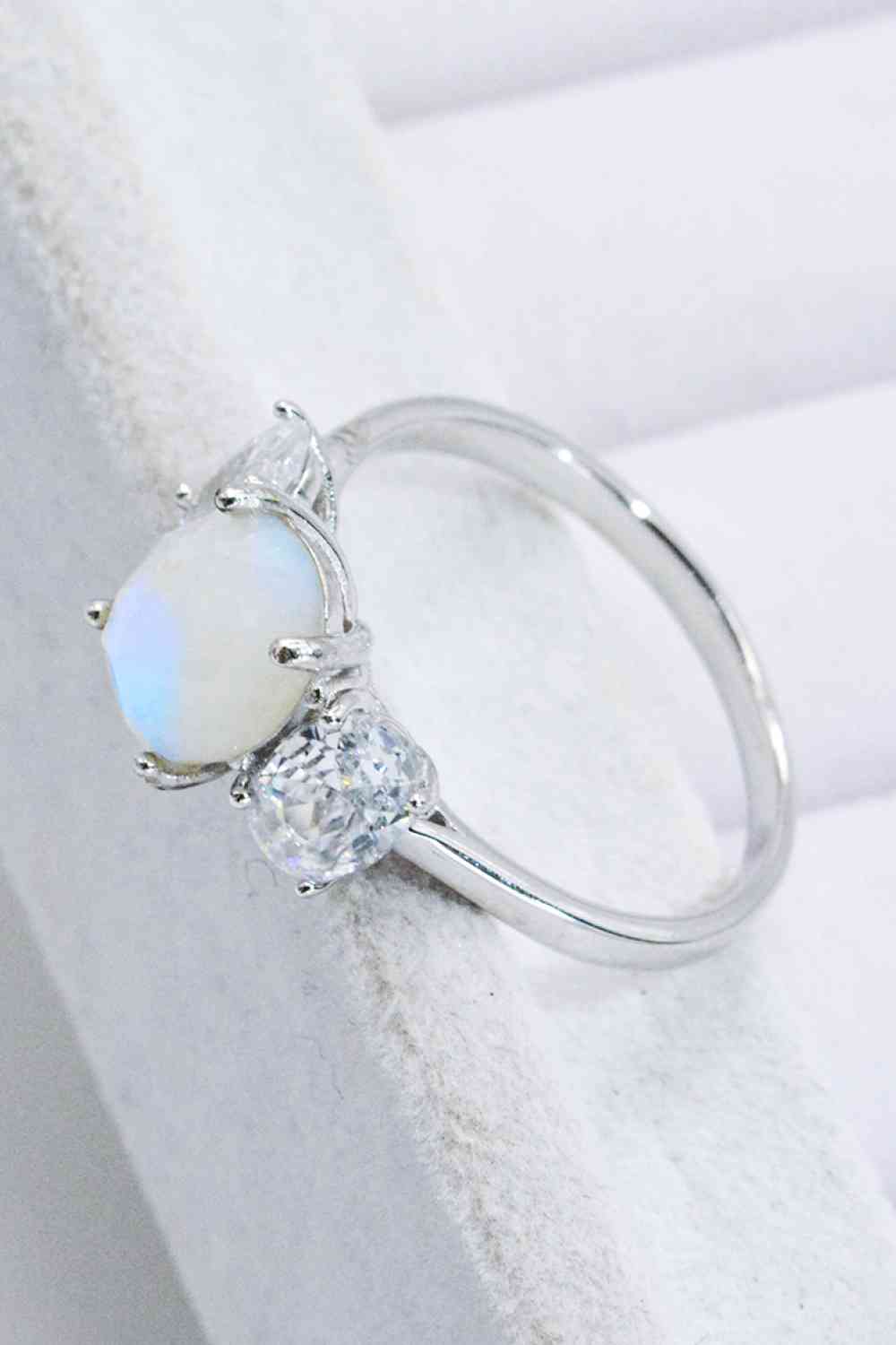 Natural Moonstone and Zircon Ring - Ladyez