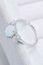 Natural Moonstone and Zircon Ring - Ladyez