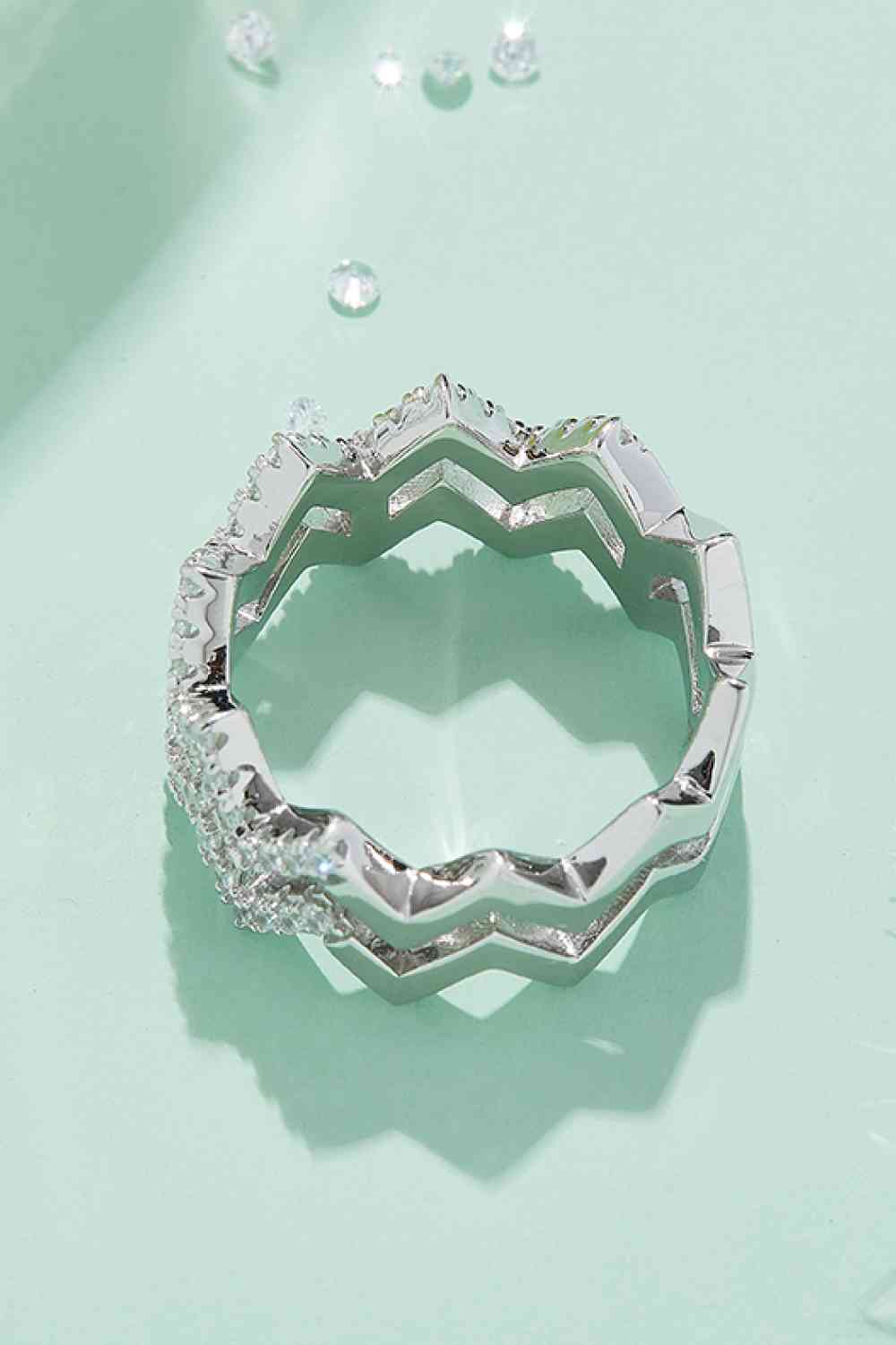 Adored Moissanite Zigzag Stacking Rings - Ladyez