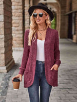 Open Front Cardigan with Pockets - Ladyez
