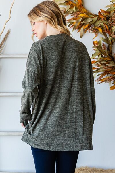 Reborn J Button Side Round Neck Long Sleeve T-Shirt - Ladyez