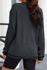 Sequin Candy Cane Round Neck Sweatshirt - Ladyez