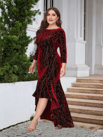Plus Size Ruffle Hem High-Low Dress - Ladyez