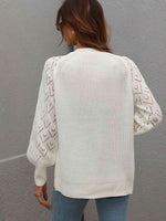 Double Take Rib-Knit Plunge Raglan Sleeve Cardigan - Ladyez