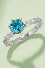 1 Carat Moissanite Contrast 925 Sterling Silver Ring - Ladyez