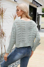 Open Front Cuffed Cropped Cardigan - Ladyez
