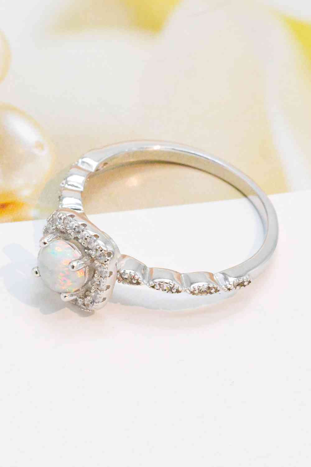 925 Sterling Silver Inlaid Opal Ring - Ladyez
