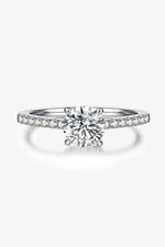 1 Carat Moissanite 925 Sterling Silver Side Stone Ring - Ladyez
