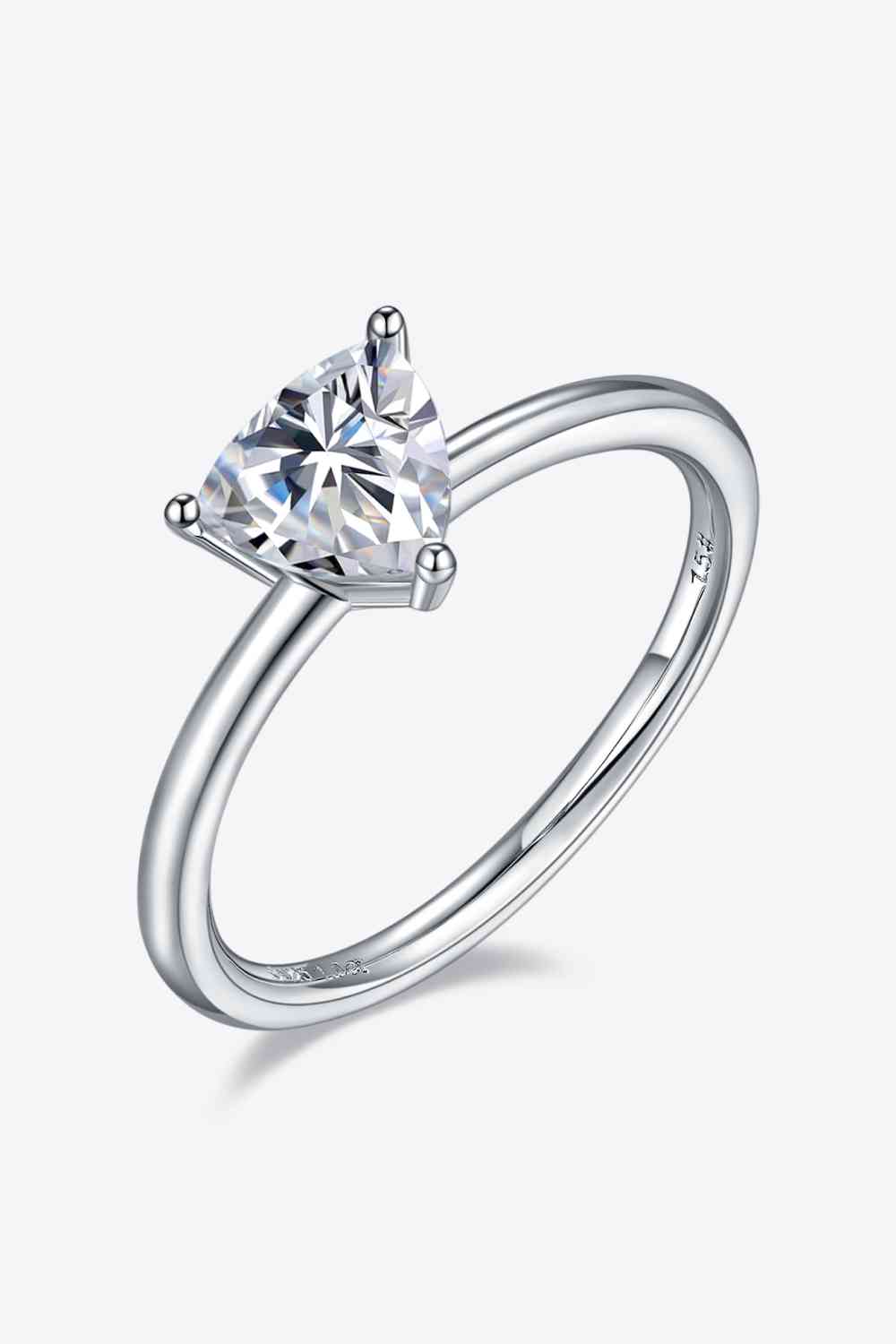 1 Carat Moissanite 925 Sterling Silver Solitaire Ring - Ladyez
