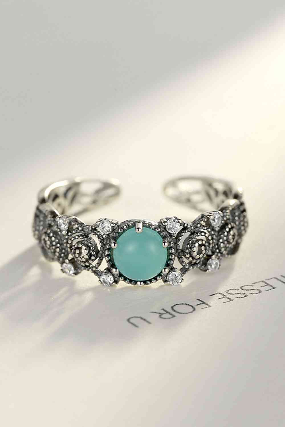 Contrast 925 Sterling Silver Open Ring - Ladyez