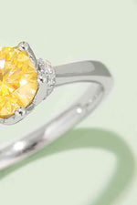 1 Carat Moissanite Contrast 925 Sterling Silver Ring - Ladyez