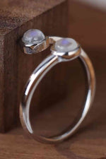 High Quality Natural Moonstone 925 Sterling Silver Toi Et Moi Ring - Ladyez