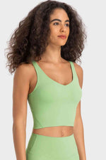 Deep V-Neck Crop Sports Bra - Ladyez