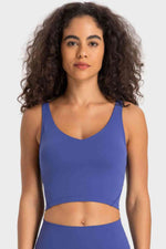 Deep V-Neck Crop Sports Bra - Ladyez