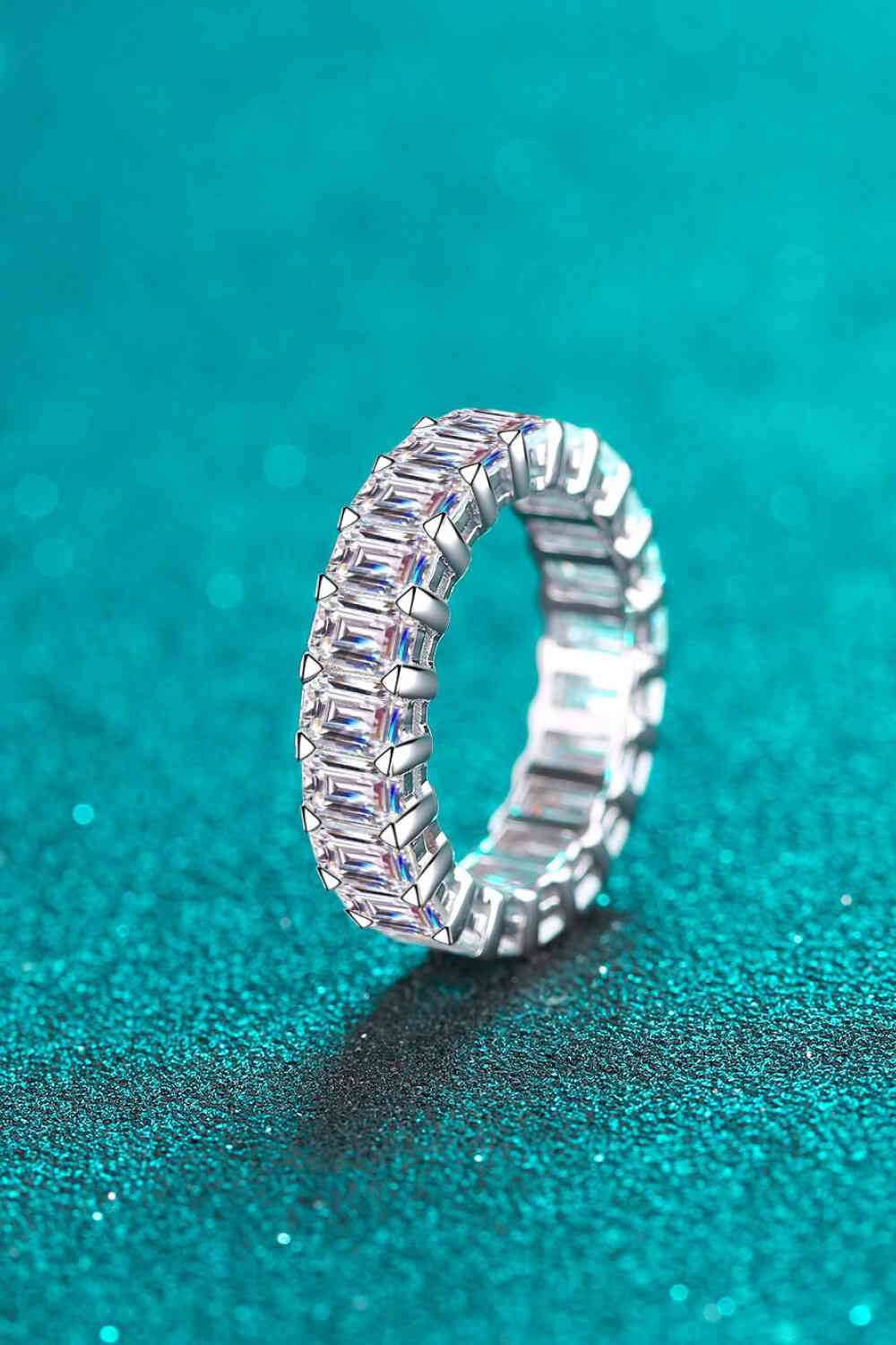 10.5 Carat Moissanite Rhodium-Plated Ring - Ladyez