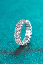 10.5 Carat Moissanite Rhodium-Plated Ring - Ladyez